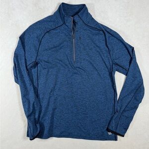 VRST Men's Size Medium Blue Quarter-Zip Performance Stretch Pullover Lightweight